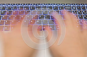 Notebook and motion blur hands