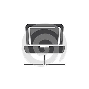 Notebook network connection vector icon