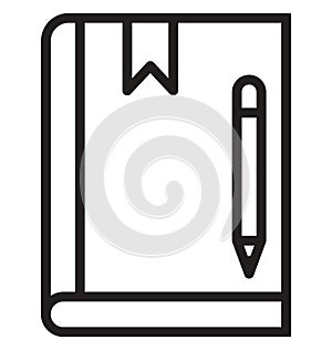 notebook, notepad line isolated vector icon can be easily modified and edit