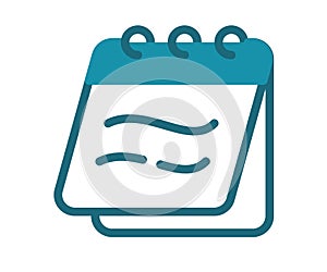 Notebook notes notepad single isolated icon with solid line style