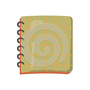 notebook for notes on a spring. Diary, notepad, paper, memo, spring note. School. Vector illustration