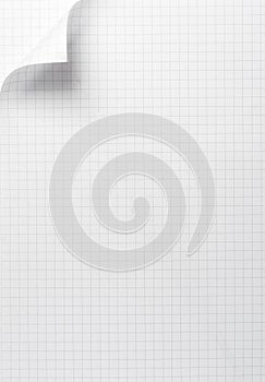 Notebook office blank paper with curl