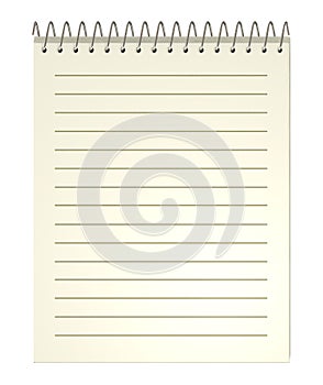 Notebook, old, spiral, clipping path included