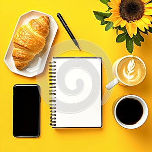 Notebook with other objects