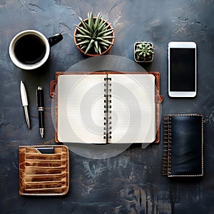 Notebook with other objects
