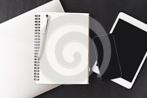 Notebook page stack on laptop computer