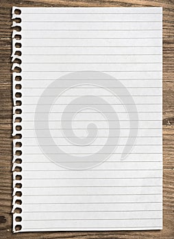 Notebook paper sheet.