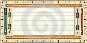 Notebook Paper Style Background with Double Border