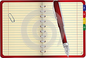 Notebook and the pen