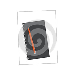 Notebook and pen icon. Notebook and pen.