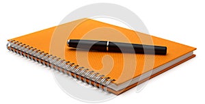 Notebook with pen isolated