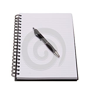 Notebook and Pen isolated on white