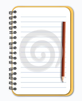 Notebook with pencil