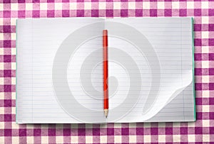 Notebook with pencil