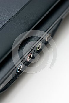 Notebook ports close up