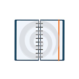 Notebook with spiral binder. vector icon