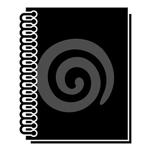 Notebook with spring icon black color illustration flat style simple image