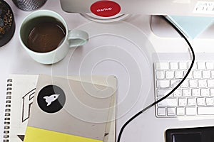 Notebook With Startup Brand Logo Creative Design Ideas