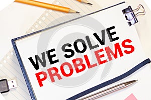 Notebook with text inside Problem Solving