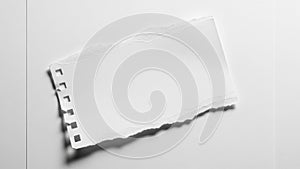 From a notebook. The texture of the torn edges contrasts with the