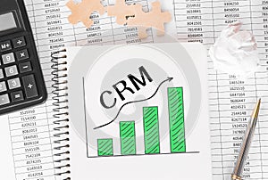 Notebook with Toolls and Notes about CRM,concept