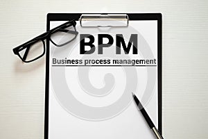 Notebook with Tools and Notes about BPM, concept