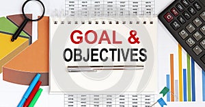 Notebook with Tools and Notes about Goals and Objectives