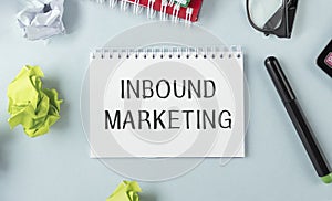 Notebook with Tools and Notes About Inbound Marketing