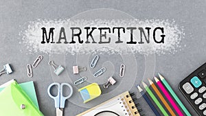 Notebook with Tools and Notes about Marketing