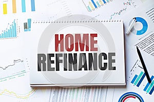 Notebook with Tools and Notes with text HOME REFINANCE