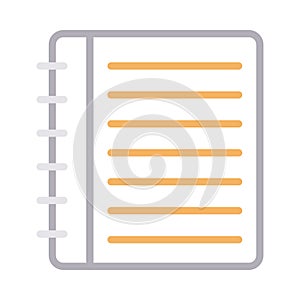 Notebook thin line color vector icon