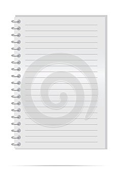 Notebook on a white background