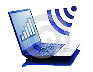 Notebook with wi-fi symbol