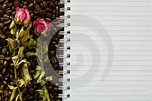 Notebook and wizened rose