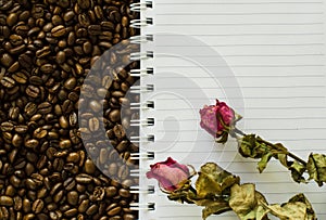 Notebook and wizened rose