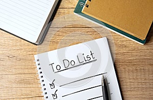 A notebook with the words 