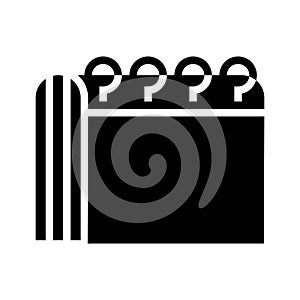 Notebook or writing pad vector illustration, solid style icon