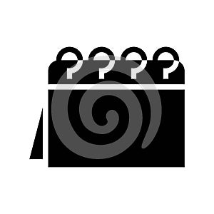 Notebook or writing pad vector illustration, solid style icon