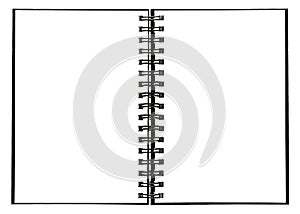 Notebook wspiral binder Open book white background