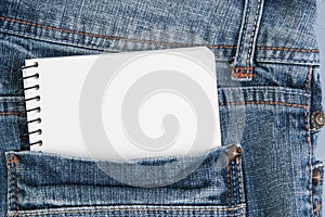 Notebooks in jeans pocket