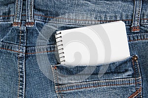 Notebooks in jeans pocket