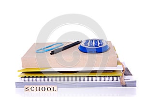 Notebooks and school materials