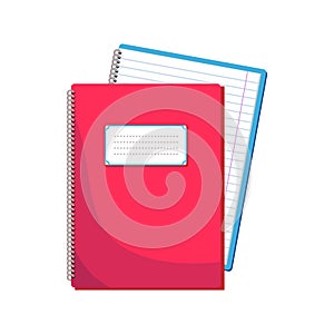 Notebooks vector illustration icon isolated on white for educational and back to school design