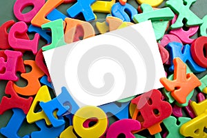 Notecard with Alphabet Letters