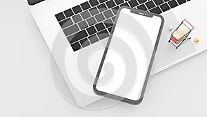 notenook on white background