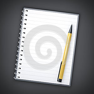 Notepad and ballpen