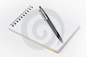 Notepad with black pen