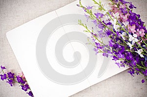 Notepad and a bouquet