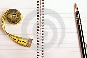 Notepad with centimeter