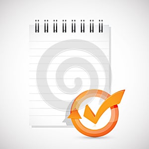 notepad check mark cycle illustration